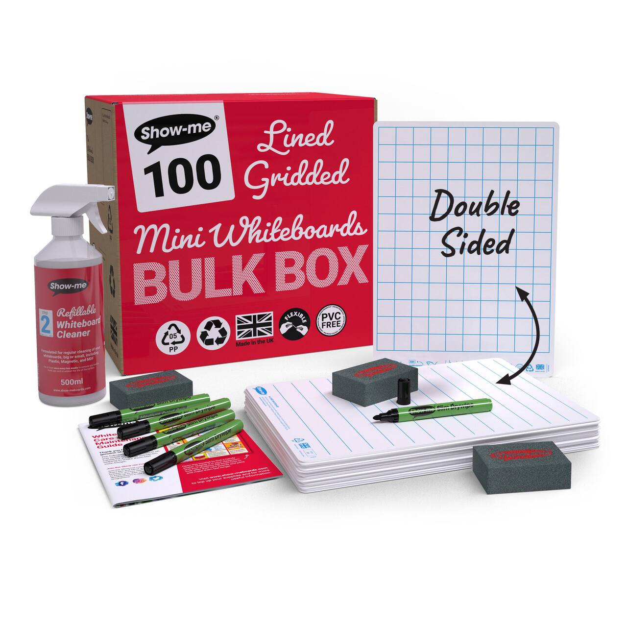 Show-me® A4 Lined/Gridded Lapboards Bulk Box Set